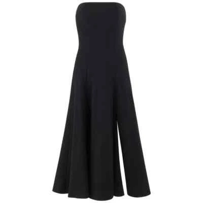 ATELIER VERSACE 1999 Black Strapless Boned A-line Front Slit Dress - Image 1 of 4