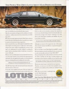 Lotus Black Turbo Esprit 1987 anuncio impreso en color/gran arte - Imagen 1 de 1