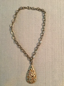 Vintage 1970er Sarah Coventry Sultana Konfetti Träne Emaille & Strass Halskette - Bild 1 von 5