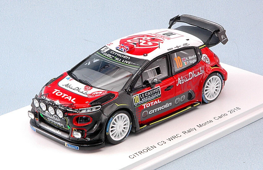 Spark Model CITROEN C3 WRC N.10 4th MONTE CARLO 2018 K.MEEKE-P.NAGLE 1:43 - Immagine 1 di 1