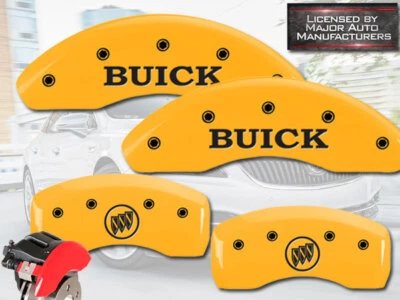 1997-2005 "Buick" Century Delantero Trasero Amarillo MGP Disco de Freno Pinza Cubiertas Escudo Foto 1 de 4