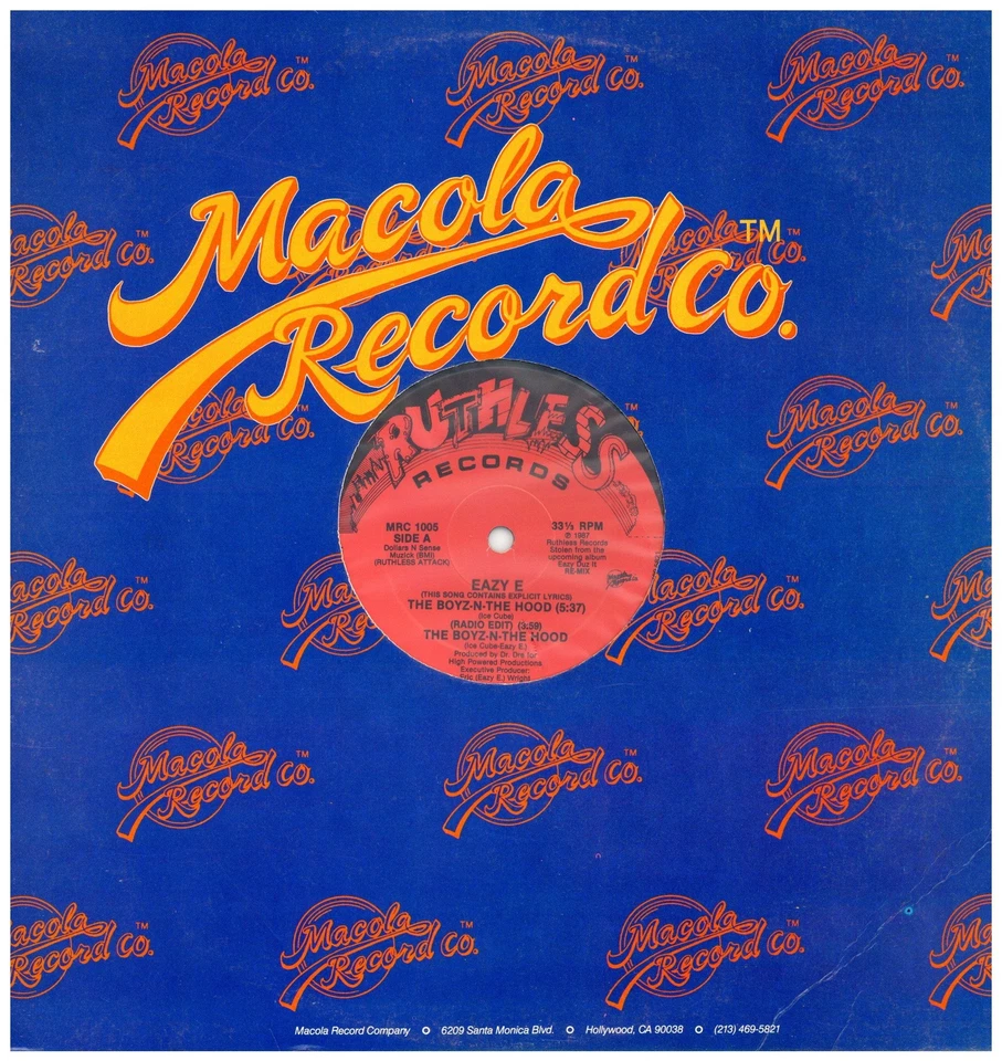 Eazy E - The Boyz-N-The Hood '87 12" US Official Reissue!VG/VG+ - Image 1 of 2