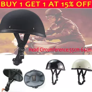 Lightest Motorcycle FLAT DOT Beanie Helmet Half Helmet Cap Skid Scooter Chopper - Picture 1 of 15