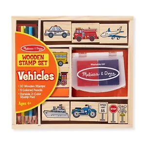 Melissa & Doug ~ Wooden Stamp Set - Vehicles ~ 4+ - Bild 1 von 4