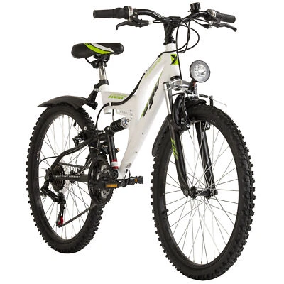WYLD Kinder-Mountainbike Fully ATB 24'' Zodiac weiß-grün 18 Gänge RH 38 cm 305K - Bild 1 von 4