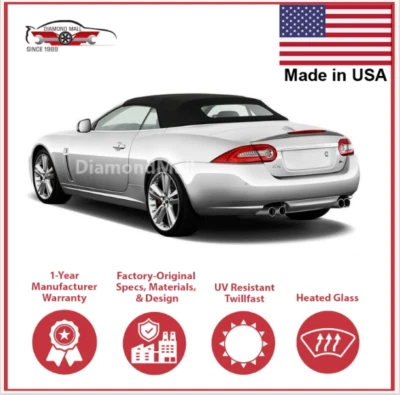 Jaguar XK/XKR 2007-15 convertible techo blando con vidrio térmico aprobado por DOT, negro Foto 1 de 3
