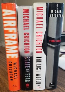 Michael Crichton Hdc Lot - Timeline, The Lost World, State of Fear and Airframe - Picture 1 of 3