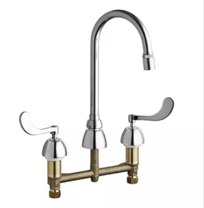 Chicago Rubinetto 786-E3ABCP Rubinetto bagno con beccuccio a collo d'oca oscillante 5-1/4" cromato - Foto 1 di 2