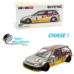 CHASE Mini GT x Kaido House 1:64 Honda Civic (EF) Kanjo V1 White/Yellow KHMG139 - Picture 1 of 2