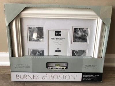Burnes of Boston 10 x 13 White Collage Decorative Photo Frame w/Level Line New - Image 1 of 4