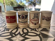 Lot 3-4inch Mini Beer Tankard Mugs Budweiser Anheuser Busch Vintage