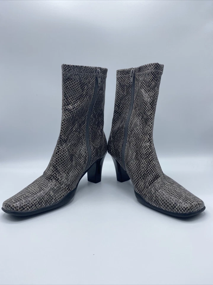 Аэрозоли каблук Cinsual середины икры ботинки США 6B искусственной змеиной кожи 🔥 - Изображение 1 из 4