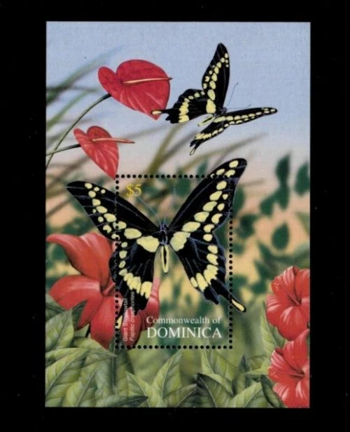VINTAGE CLASSICS Dominica 2004- Butterflies- Souvenir Stamp Sheet Scott 2489 MNH - Image 1 of 1