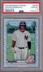 Jasson Dominguez 2020 Bowman Chrome Mega Box Mojo Refractor 1st Ed #BCP8 PSA 10 - Picture 1 of 2