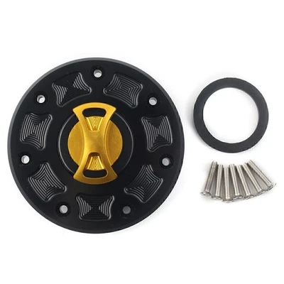 Gold Fuel Gas Tank Cap Cover for Kawasaki NINJA 500 ZX-6 ZX-7 ZX-9 ZRX-1100 Foto 1 de 4
