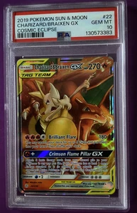 Charizard & Braixen GX 22/236 SM-Cosmic Eclipse Holo PSA 10 - Bild 1 von 2