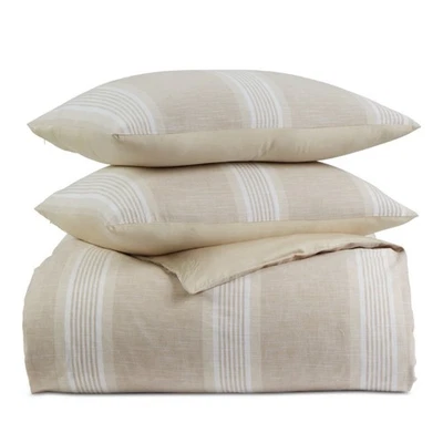 Juego de edredón y 2 fundas Charter Club Damask Designs Clifton Stripe KING LINO - $340 Foto 1 de 4