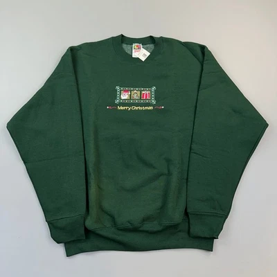 Vintage Cracker Barrel Sweatshirt Women's Large Embroidered Santa Christmas NWT - Image 1 of 4