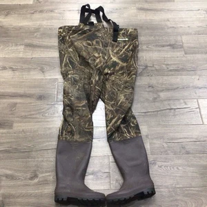 Compass 360 Poly Rubber Cleated Sole Chest Waders Size 10 Camo Outdoor Print - Picture 1 of 8