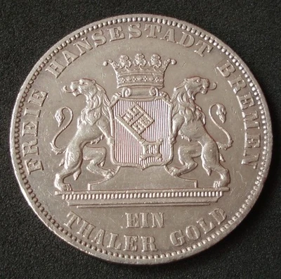 Germany, 1 Thaler, 1865, Bremen, 2nd German Shooting Festival, silver - Image 1 of 2
