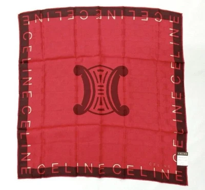 Bufanda roja con logotipo de Celine Foto 1 de 2