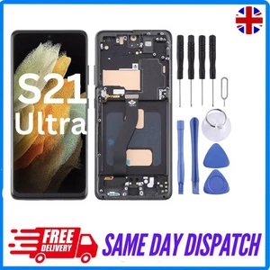 Samsung Galaxy S21 Ultra SM-G998 OLED Ekran LCD Wyświetlacz Dotykowy digitizer + ramka - Zdjęcie 1 z 7