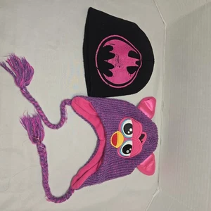 Lote de 2 Gorros Furby Batman Niñas Usados en Excelente Condición OS Rosa - Imagen 1 de 4