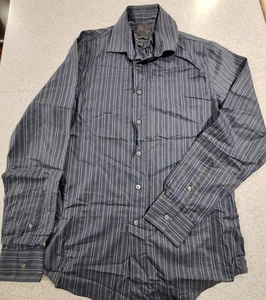 Calvin Klein Casual Mens Shirt, Size 39,  Slim Fit, Long  Sleeves, Grey / blue,  - Picture 1 of 8