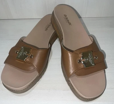 Sandalias Dr. Scholl's ISLAND ICON Marrón Miel con Hebilla Dorada Talla 8M Nuevas sin Caja Foto 1 de 4