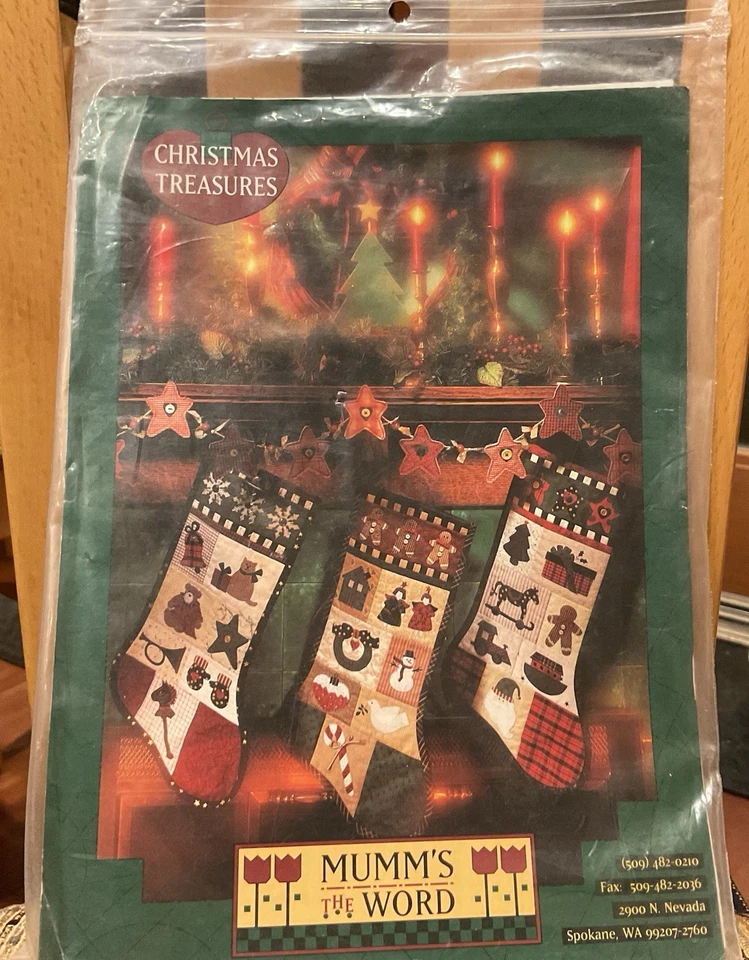 Mumm's The Word- "Christmas Treasures" Quilted Stocking & Garland Pattern - Image 1 of 1