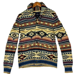 American Eagle Pesado Para Hombres Suroeste Botón Chaqueta Cárdigan Suéter S Azteca - Imagen 1 de 10