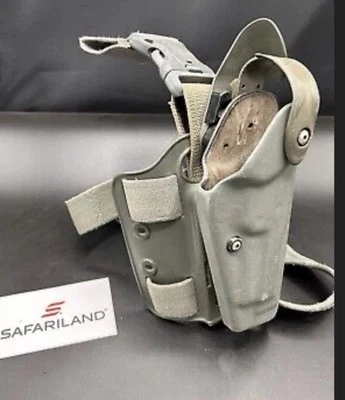 Safariland Beretta M9 92 96, SLS STX Green 6005 RH Holster w/ Quick Release - Image 1 of 2