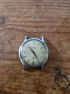Vintage Bulova Manual-Winding Stainless Steel M3 Watch Men’s Round 32mm Cream 01 - Picture 1 of 7