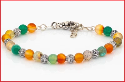 Braccialetto da uomo in Argento 925 Bracciale Pietre naturali Filigrana Sarda - Immagine 1 di 4