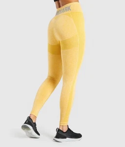 Gymshark Workout Pants Leggings Women Size XL Mustard Yellow Flex Seamless - Picture 1 of 10
