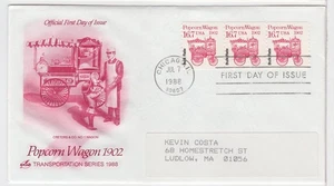 TurtlesTradingPost - Carro Popcorn 1902 - Precancel 1988 #2261 FDC Artcraft Cachet - Foto 1 di 1