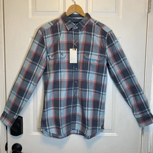 ASTRONOMY Los Angeles Sz S L/S Button Front Shirt Plaid 2 Pockets NWT - Picture 1 of 18