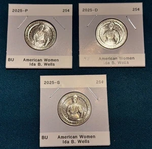 2025 P/D/S - IDA B. WELLS - American Women Quarters Set mit drei Münzen - Bild 1 von 3