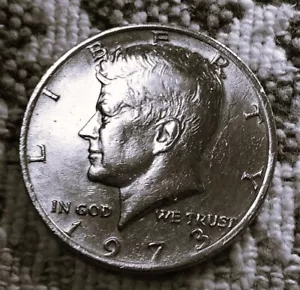 1973 No Mint Kennedy 1/2 Dollar, O Struck Thru Grease, & DDO. - Picture 1 of 3