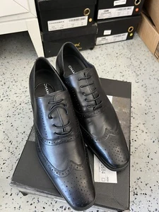 US11 CHAMARIPA Elevator Shoes Men Black Dress Shoes Increase 7cm/2.76 Inch - Picture 1 of 3