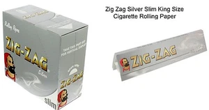 Zig Zag Silver King Size Slim Rolling Paper - Genuine - 1 5 10 25 50 Booklets - Picture 1 of 9