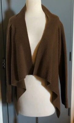 Cárdigan drapeado abierto Co-op Barney's New York marrón lana/cachemira talla XS Foto 1 de 4