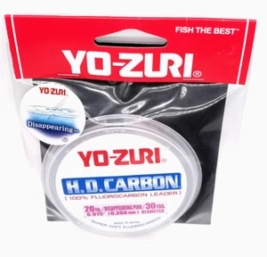Yo-Zuri HD Carbon 100% Fluorocarbon Leader 20# X 30 yd Disappearing Pink - Picture 1 of 2