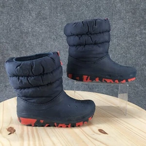 Crocs Boots Junior 4 Classic Neo Puff Winter Blue Quilted Comfort Ankle 207684 - Picture 1 of 17