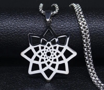 Ciondolo Pendaglio Collana Amuleto Spirale Fiore Geometria Sacra Moda Unisex  - Immagine 1 di 4