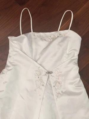 Flower GIRL DRESS Formal Party Communion Pageant Wedding Fancy IVORY Size 12 - Photo 1/4
