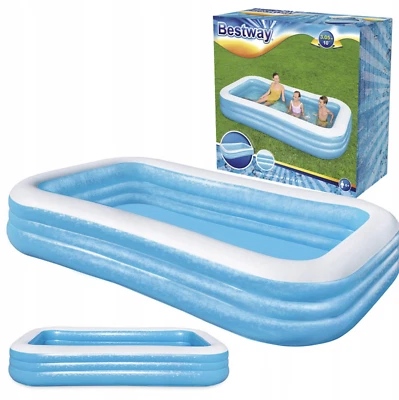 Bestway Pool Aufblasbar Recheckig Schwimmbecken Familienpool Kinderpool 1161 L - Bild 1 von 4