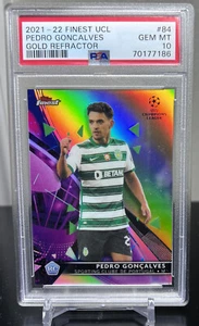 2021-22 Topps Finest UCL Soccer Gold Refractor Pedro Goncalves RC /50 PSA 10 - Picture 1 of 2