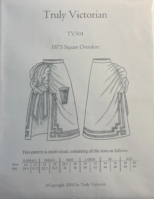 Women's Square Overskirt Sewing Pattern Circa 1870's Truly Victorian TV304 UNCUT - Image 1 of 2