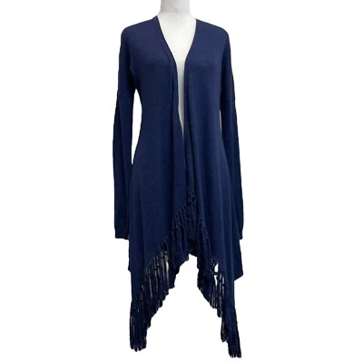 Cárdigan Theory Vesta Algodón Cachemira Azul Real Línea Larga Flecos Talla XS Informal Foto 1 de 4
